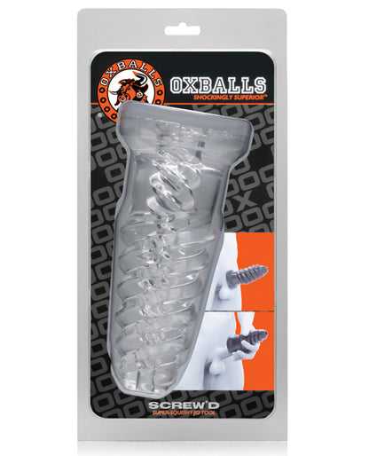 Oxballs Screwed Super Squish Corkscrew Jack Off Toy - Clear - LUST Depot