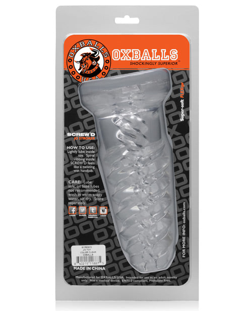 Oxballs Screwed Super Squish Corkscrew Jack Off Toy - Clear - LUST Depot