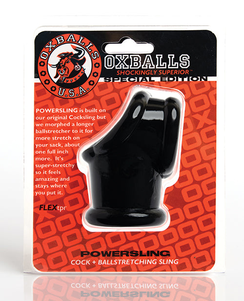 Oxballs Powerballs Cocksling & Ball Stretcher - Black - LUST Depot