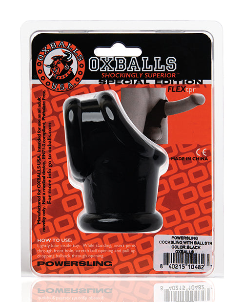 Oxballs Powerballs Cocksling & Ball Stretcher - Black - LUST Depot