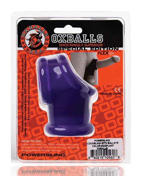 Oxballs Powerballs Cocksling & Ball Stretcher - Eggplant - LUST Depot