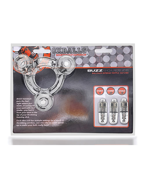 Oxballs Buzz Squeeze Ballstretcher Vibe - Clear - LUST Depot