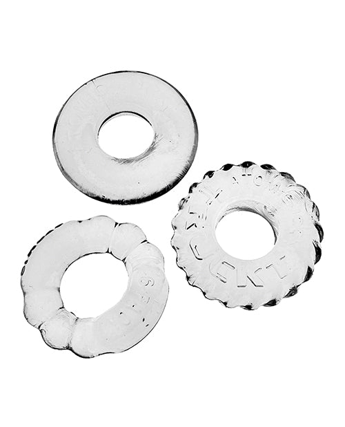 Oxballs Bonemaker 3 Pack Cockring Kit - Clear - LUST Depot