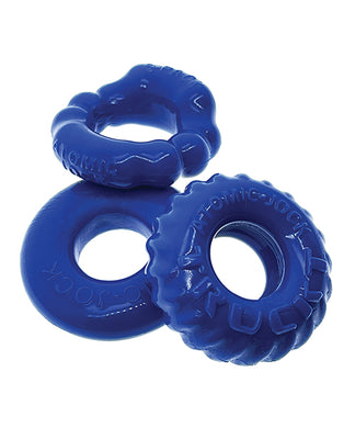 Oxballs Bonemaker 3 Pack Cockring Kit - Pool Blue