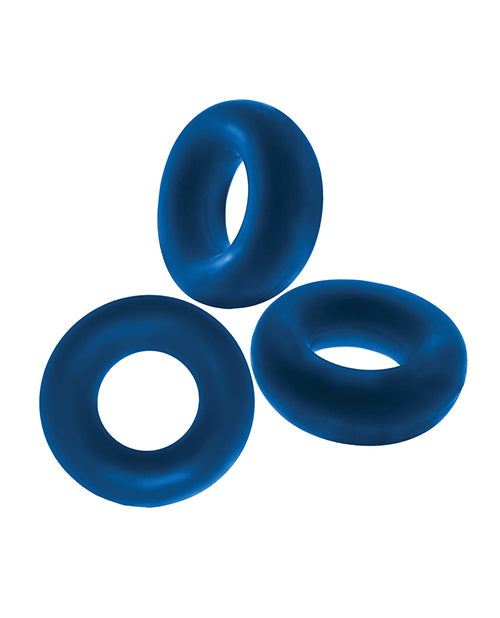 Oxballs Fat Willy 3 Pack Jumbo Cock Rings - Space Blue - LUST Depot