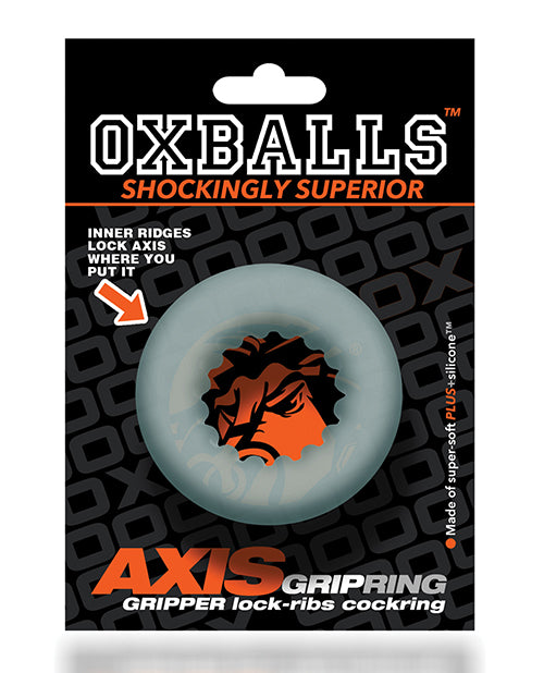 Oxballs Axis Rib Griphold Cockring - Clear Ice - LUST Depot