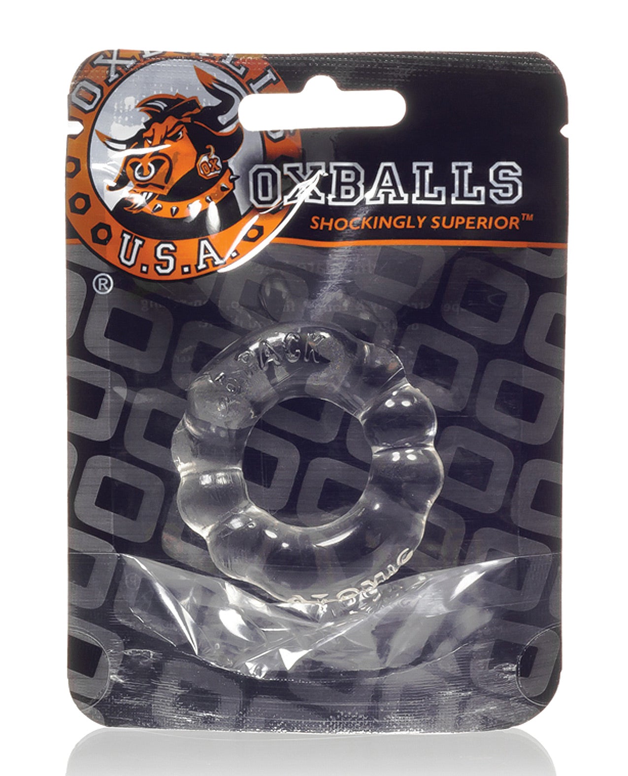 Oxballs Atomic Jock 6-pack Shaped Cockring - Clear - LUST Depot