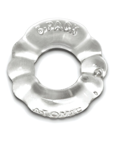 Oxballs Atomic Jock 6-pack Shaped Cockring - Clear