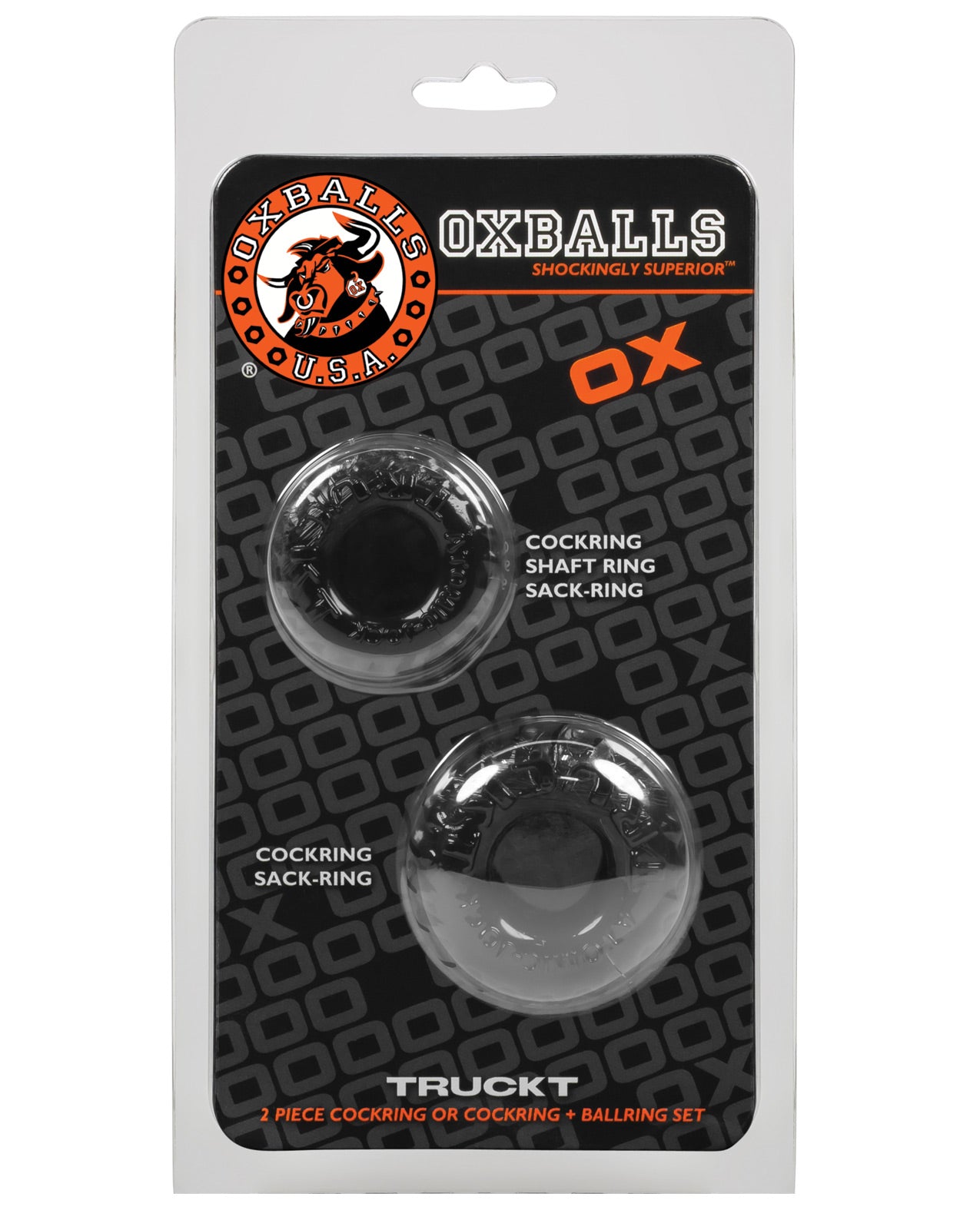 Oxballs Truckt Cock & Ball Ring - Black Pack Of 2 - LUST Depot