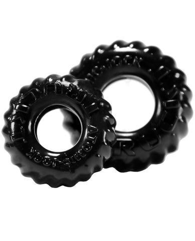 Oxballs Truckt Cock & Ball Ring - Black Pack Of 2