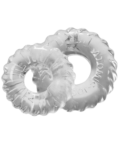 Oxballs Truckt Cock & Ball Ring - Clear Pack Of 2