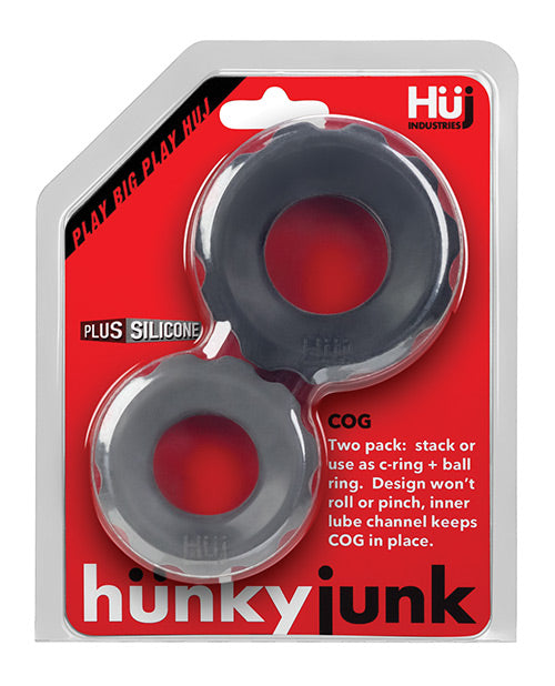 Hunky Junk Cog Ring 2 Size Double Pack - Tar & Stone Pack Of 2 - LUST Depot