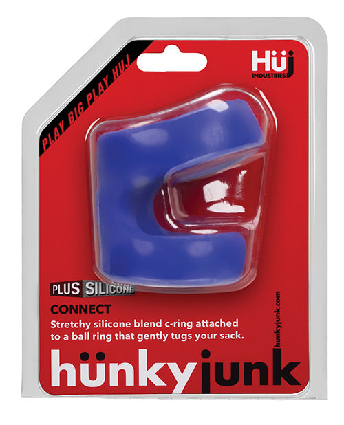 Hunky Junk Connect Cock Ring W-balltugger - Cobalt - LUST Depot