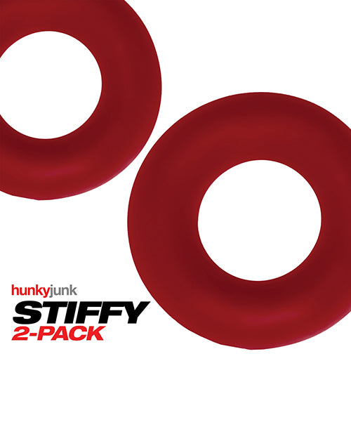 Hunky Junk Stiffy 2 Pack Cockrings - Cherry Ice - LUST Depot