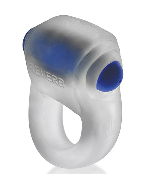 Hunkyjunk Revring Cock Ring W/vibe - Clear W/blue Vibe - LUST Depot