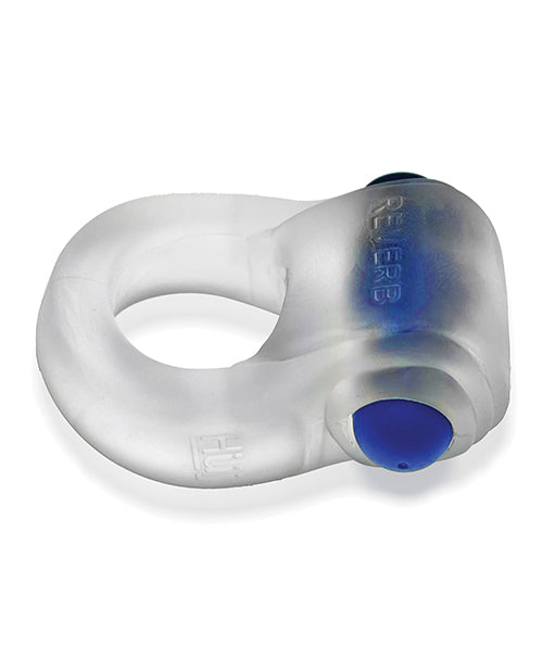 Hunkyjunk Revring Cock Ring W/vibe - Clear W/blue Vibe - LUST Depot