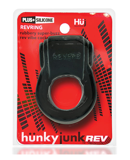 Hunkyjunk Revring Cock Ring W/vibe - Tar W/red Vibe - LUST Depot