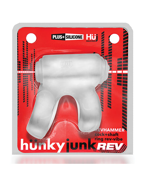 Hunkyjunk Revhammer Shaft Vibe Ring - Clear Ice W/blue Vibe - LUST Depot