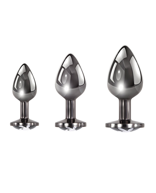 Playboy Pleasure Pleasure 3 Ways Butt Plugs - Silver - LUST Depot