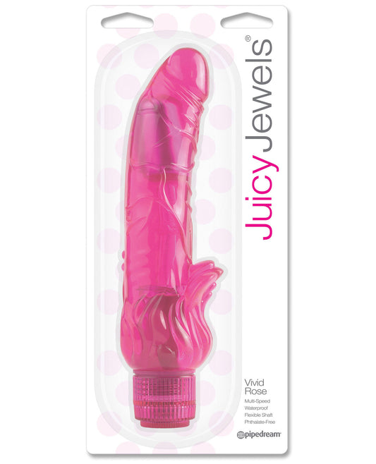 Juicy Jewels Vivid Rose Vibrator - Dark Pink - LUST Depot