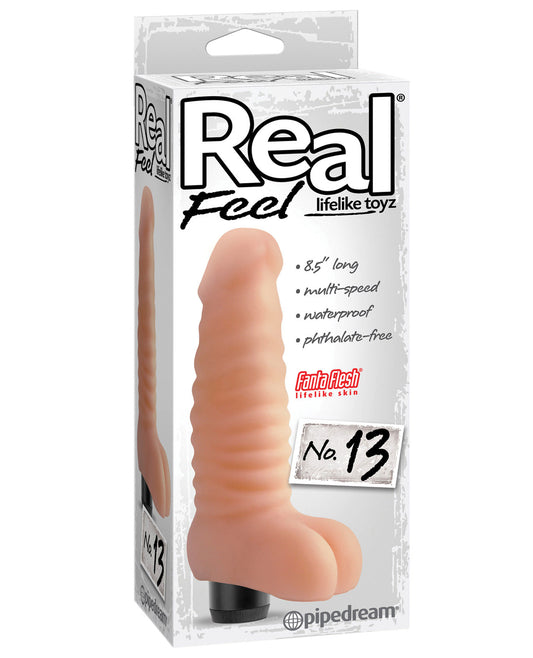 Real Feel No. 13  Long 8.5" Vibe Waterproof - Mutli-speed Flesh - LUST Depot