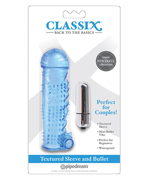 Classix Textured Sleeve & Bullet - Blue - LUST Depot