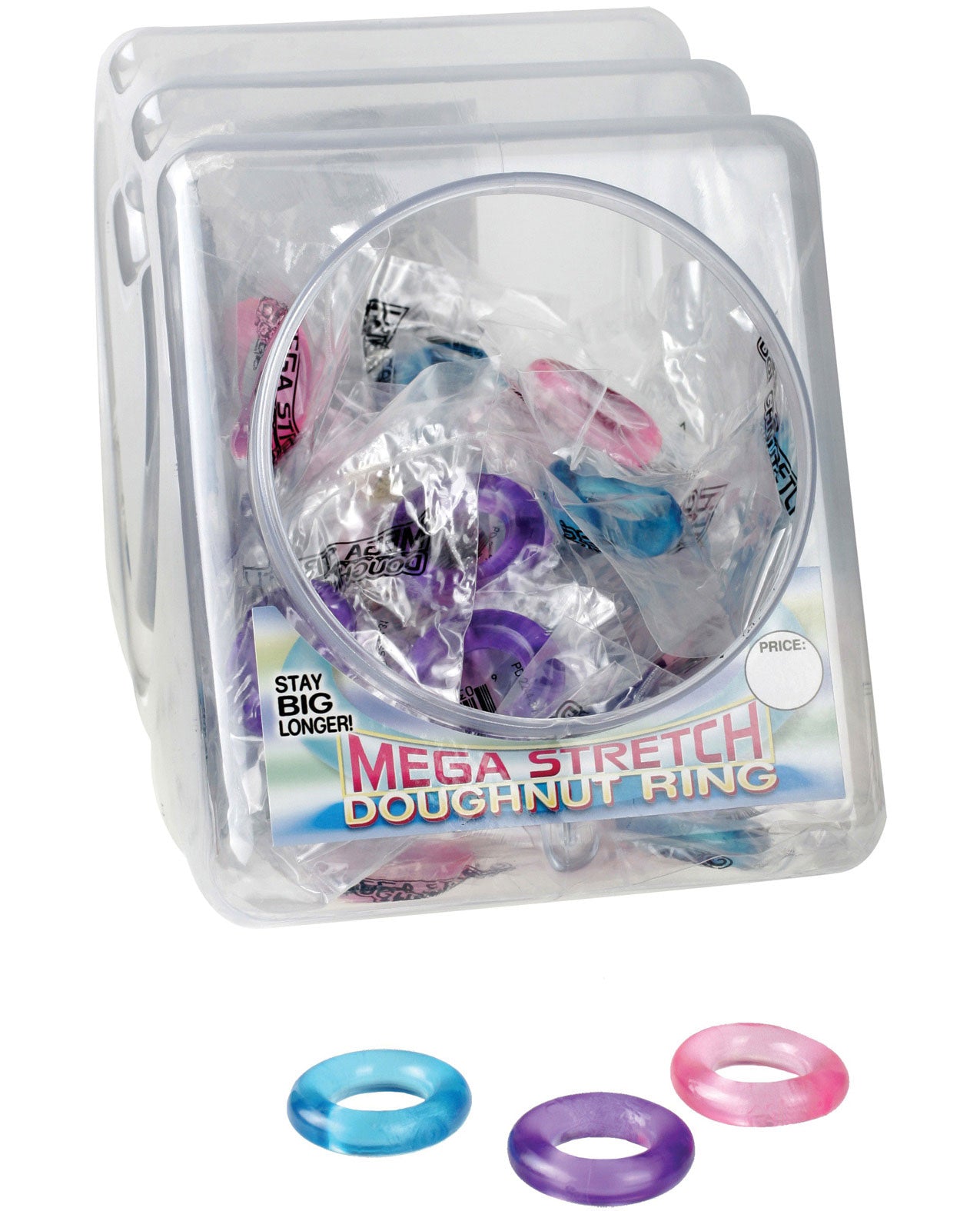 Mega Stretch Doughnut Ring - Asst. Colors Bowl Of 72 - LUST Depot