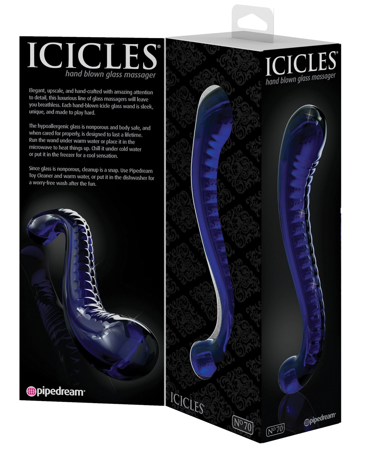 Icicles No. 70 Hand Blown Glass G-spot Dildo - Purple - LUST Depot