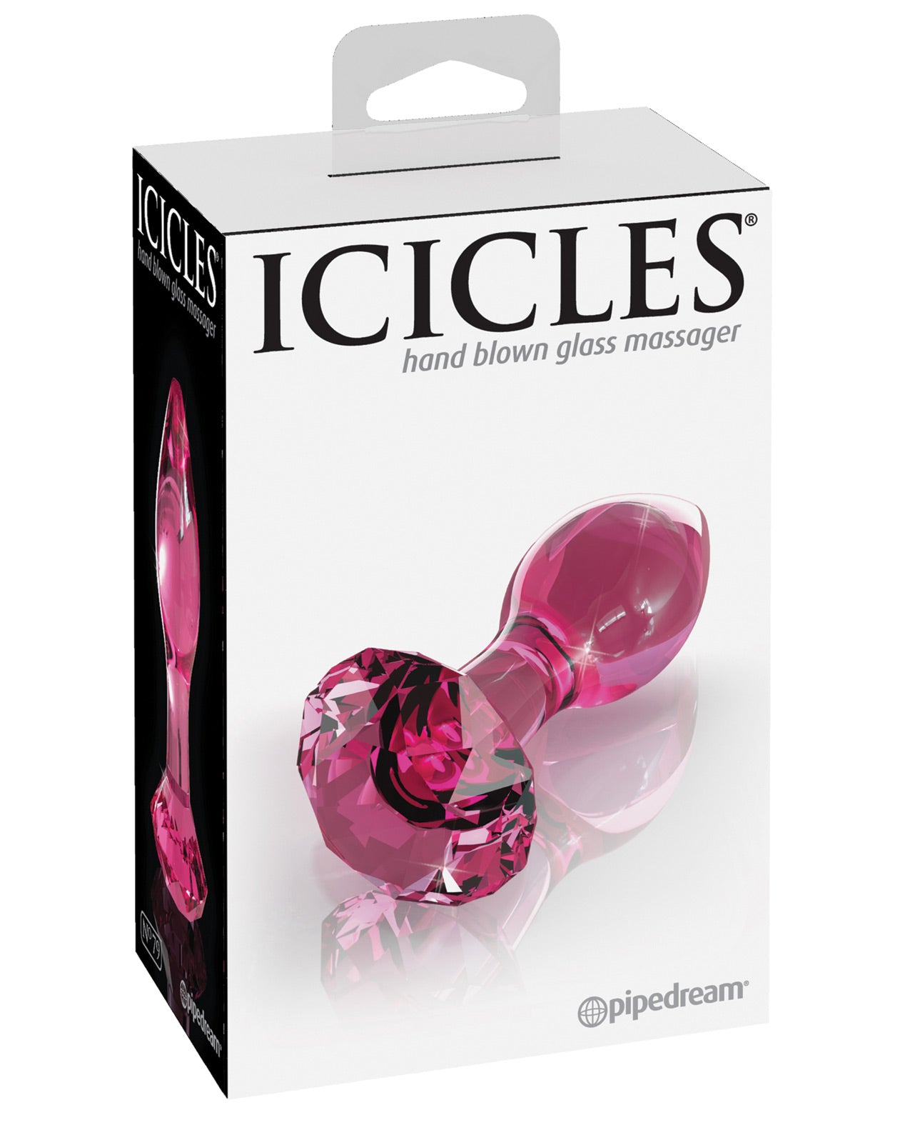 Icicles No. 79 Hand Blown Glass Diamond Butt Plug - Pink - LUST Depot