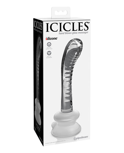 Icicles No. 88 Hand Blown Glass G-spot Massager W-suction Cup -  Clear - LUST Depot