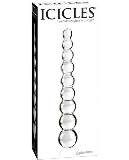 Icicles No. 2 Hand Blown Glass Massager - Clear Rippled - LUST Depot