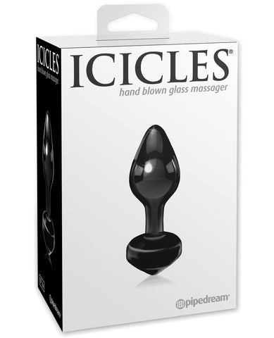 Icicles No. 44 Hand Blown Glass Butt Plug - Black