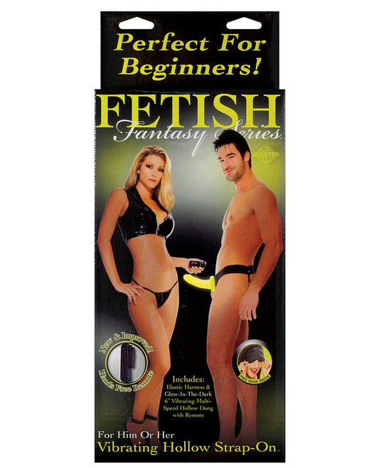 Fetish Fantasy Series For Him Or Her Vibrating Hollow Strap On - Glow In The Dark - LUST Depot