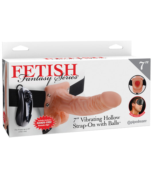 Fetish Fantasy Series 7" Vibrating Hollow Strap On W-balls - Flesh - LUST Depot