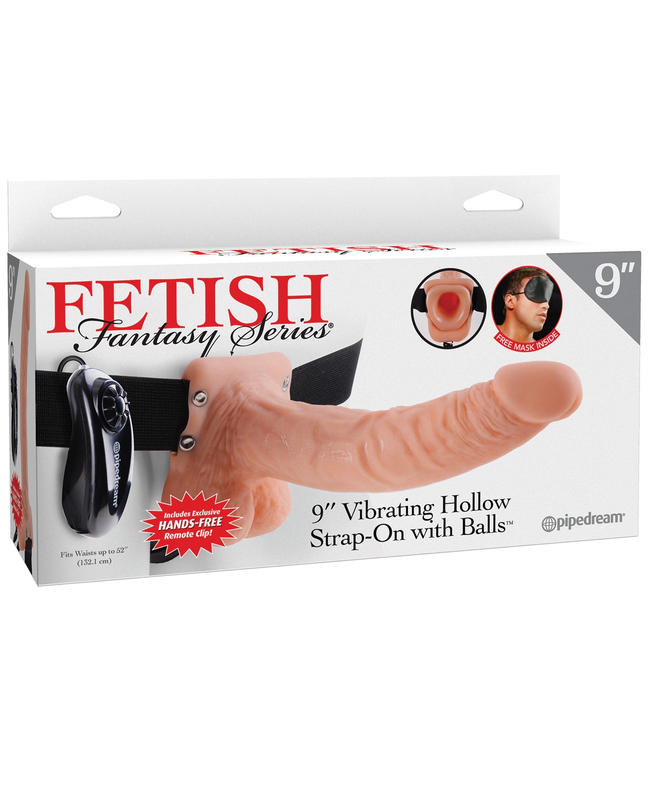 Fetish Fantasy Series 9" Vibrating Hollow Strap On W-balls - Flesh - LUST Depot