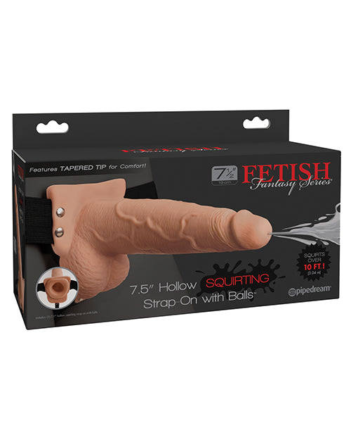 Fetish Fantasy Series 7.5" Hollow Squirting Strap On W-balls - Flesh - LUST Depot