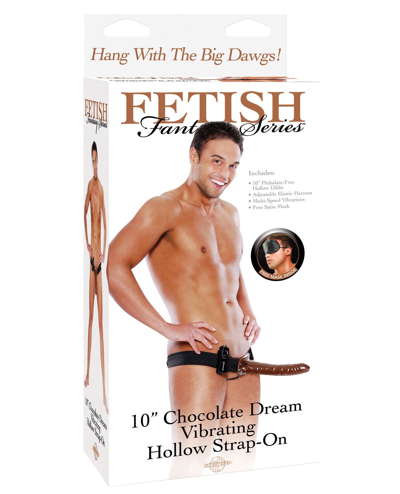 Fetish Fantasy Series 10" Chocolate Dream Vibrating Hollow Strap On - LUST Depot