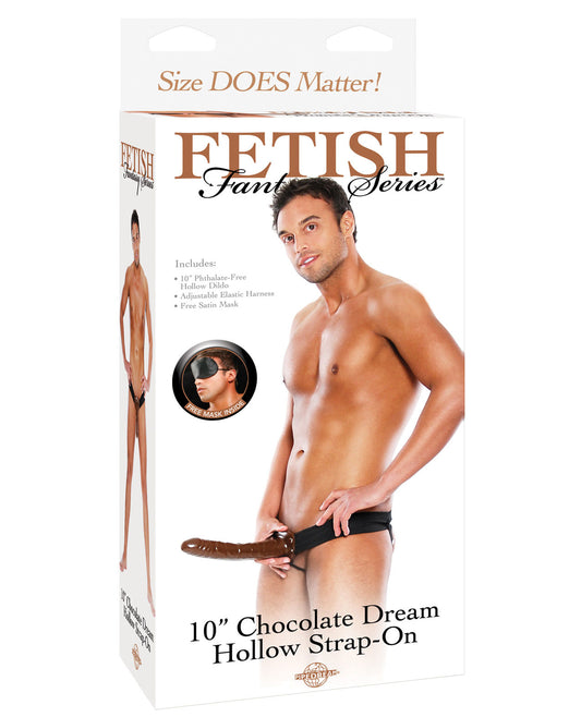 Fetish Fantasy Series 10" Chocolate Dream Hollow Strap On - LUST Depot