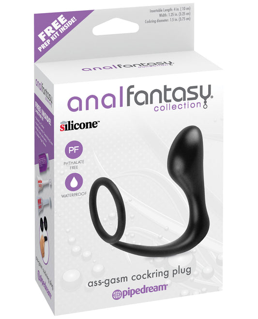 Anal Fantasy Collection Ass Gasm Cockring Plug - Black - LUST Depot