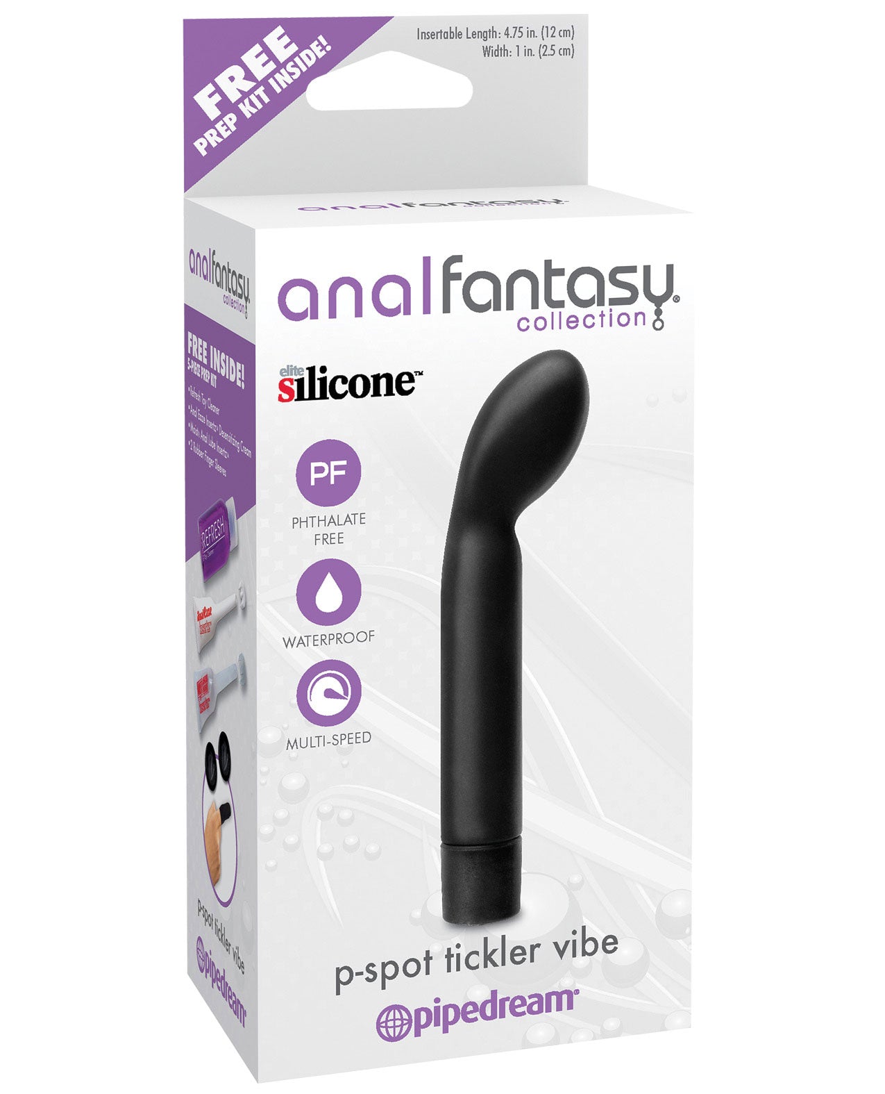 Anal Fantasy Collection P Spot Tickler Vibe - Black - LUST Depot