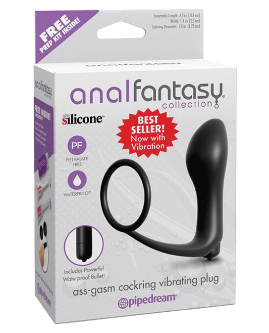 Anal Fantasy Collection Ass Gasm Vibrating Plug W-cockring - LUST Depot