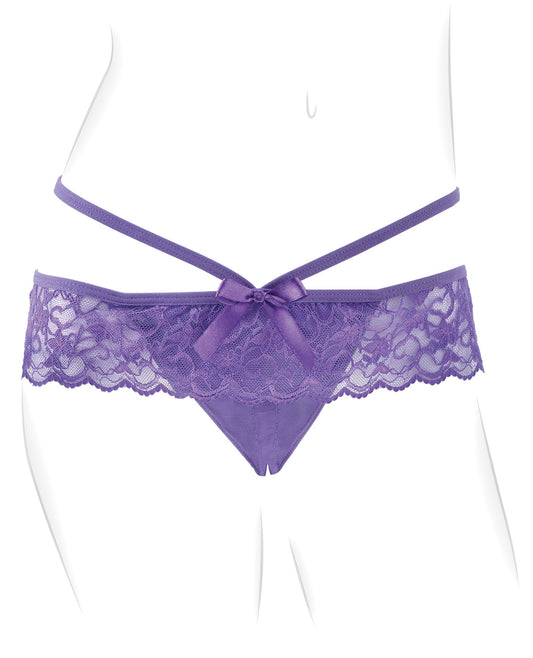 Fantasy For Her Crotchless Panty Thrill Her - Purple - LUST Depot