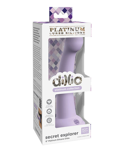 Dillio Platinum 6" Secret Explorer Silicone Dildo - Purple - LUST Depot