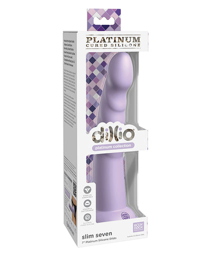 Dillio Platinum 7" Slim Seven Silicone Dildo - Purple - LUST Depot