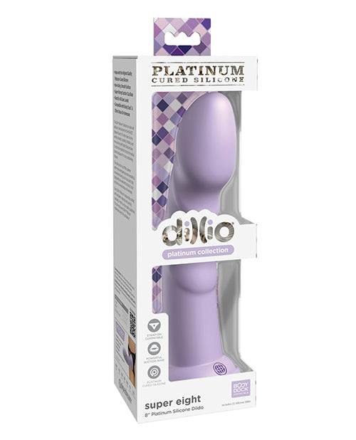 Dillio Platinum 8" Super Eight Silicone Dildo - Purple - LUST Depot