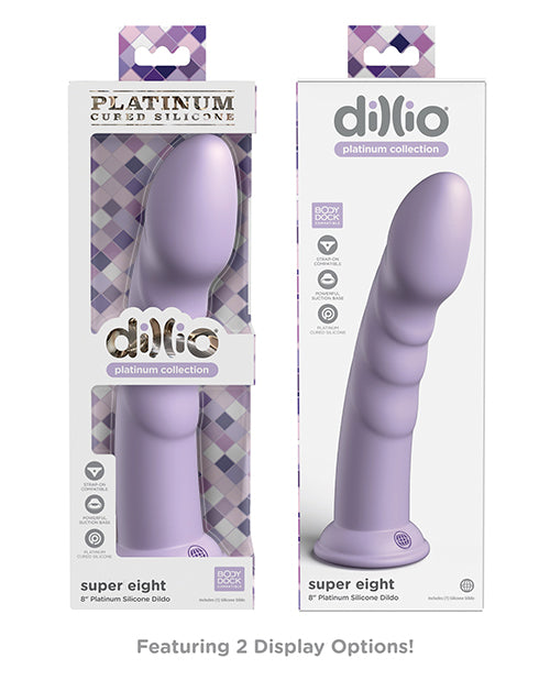 Dillio Platinum 8" Super Eight Silicone Dildo - Purple - LUST Depot