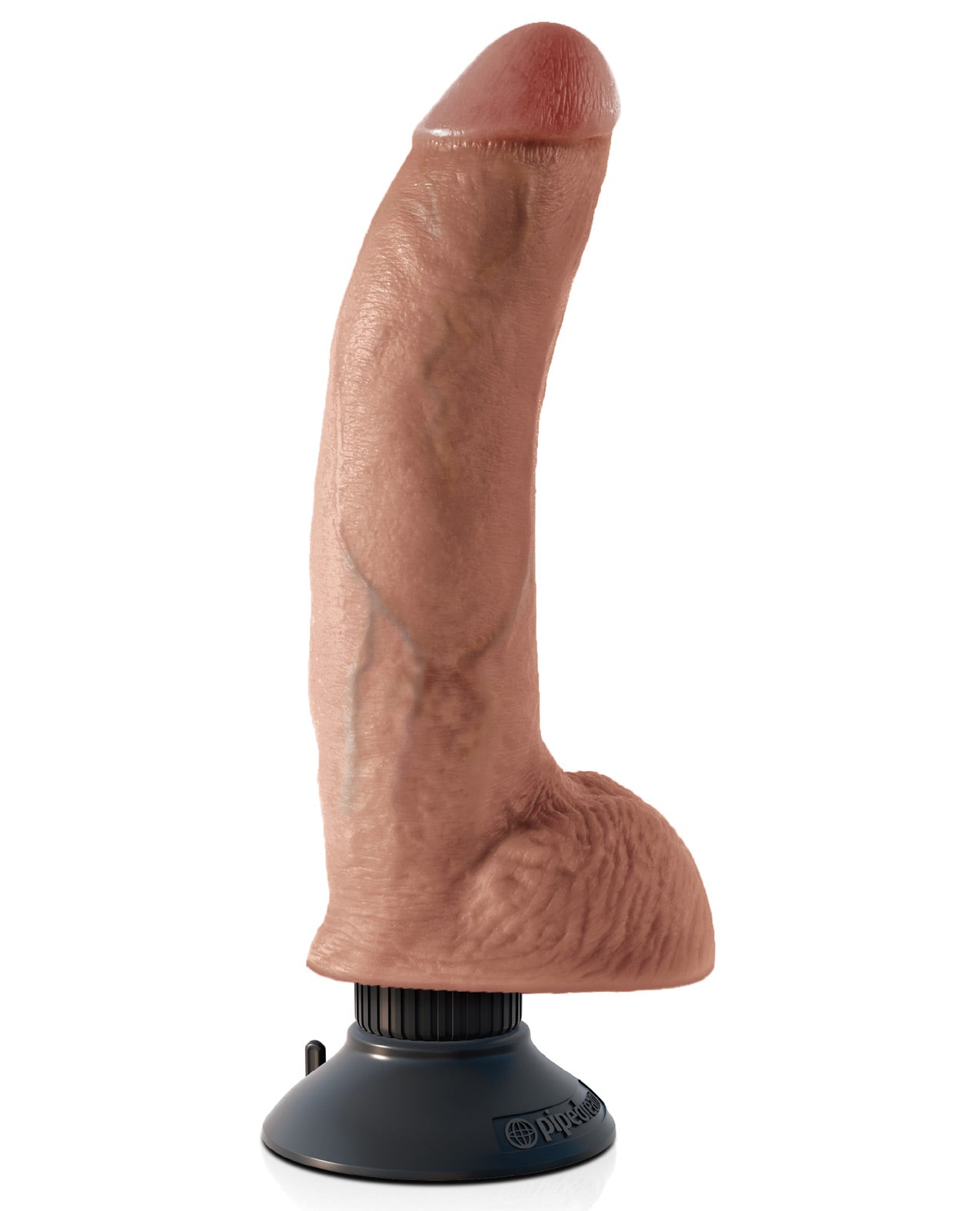 King Cock 9" Vibrating Cock W-balls - Tan - LUST Depot