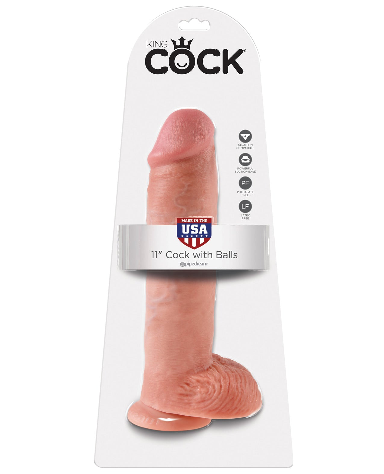 King Cock 11" Cock W-balls - Flesh - LUST Depot