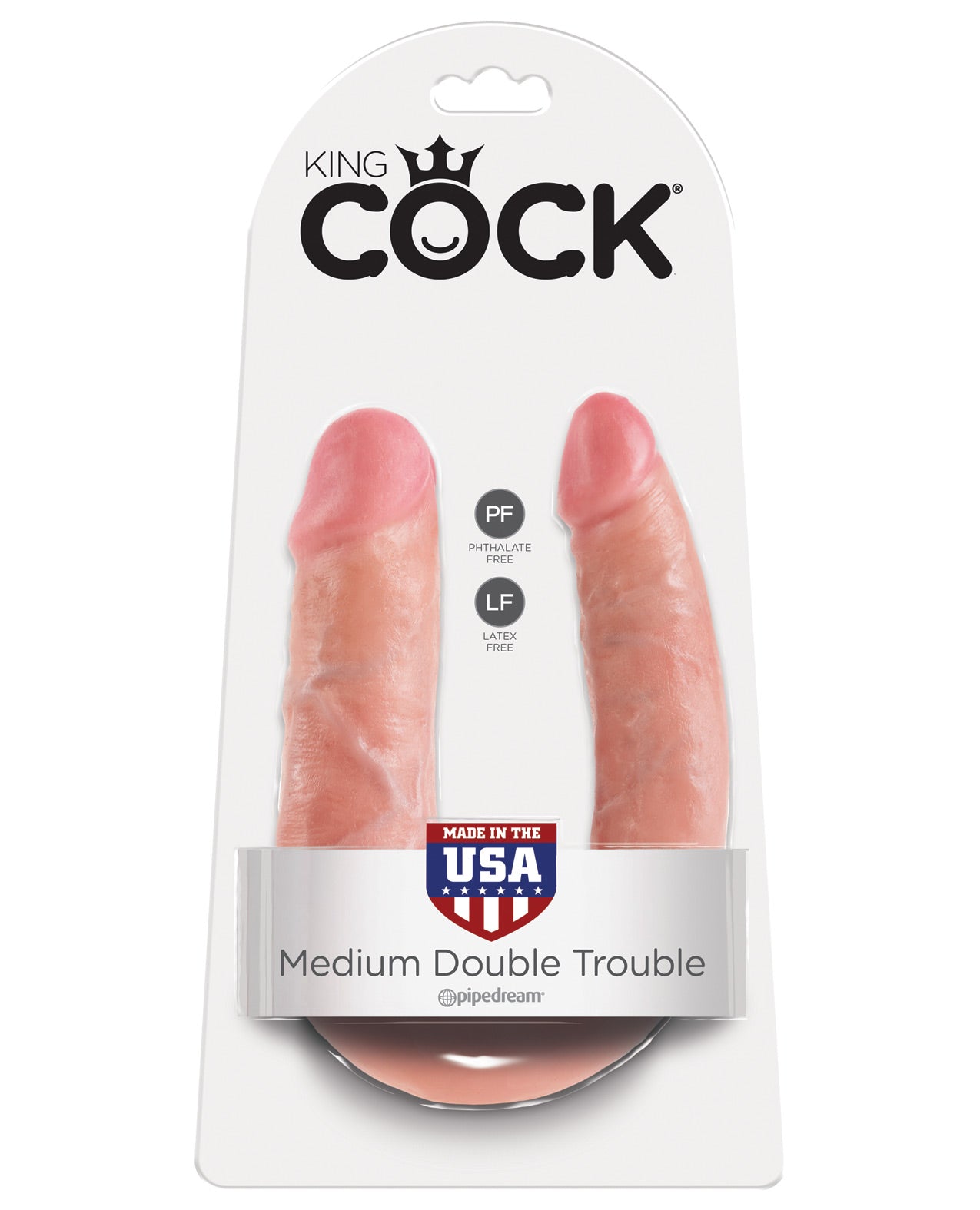 King Cock Medium Double Trouble - Flesh - LUST Depot