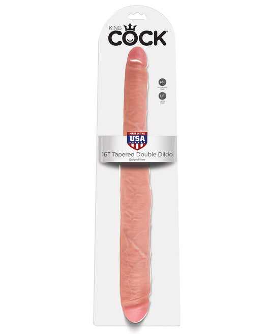 King Cock 16" Tapered Double Dildo - Flesh - LUST Depot